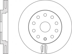 Диск тормозной VW Golf (12-) AUDI A3 (12-) SKODA Octavia (12-) передний (1шт.) N RN1554 NIBK