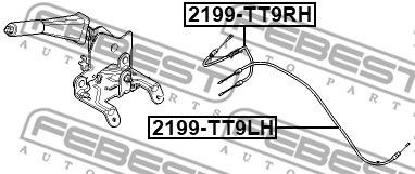 Трос ручника правый FORD TRANSIT 06-14 2199-TT9RH 2199TT9RH FEBEST