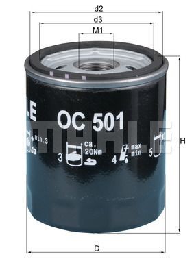 CHRYSLER GRAND VOYAGER/GRAND CARAVAN (RT) (2007>) OC501 MAHLE KNECHT