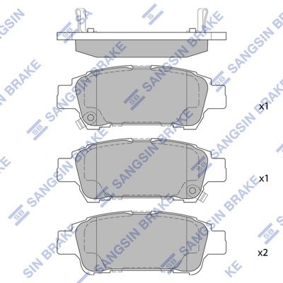 Колодки задние TOYOTA AVENSIS VERSO 01-11, ESTIMA 00-06, NOAH 07-13 SP1423 SP1423 SANGSIN