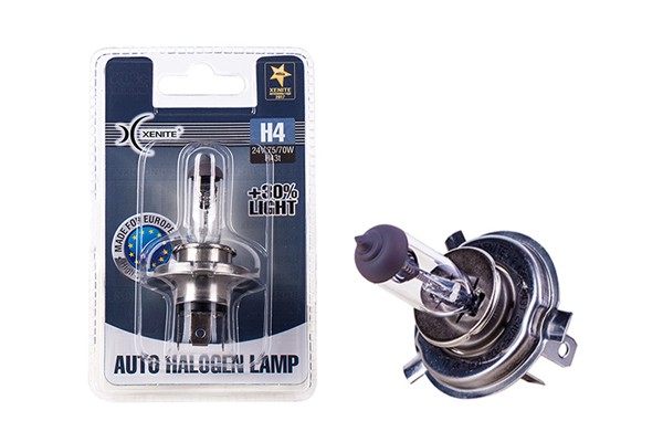 Лампа 24V H4 75/70W P43t +30% 3200К блистер (1шт.) XENITE 1007136 XENITE