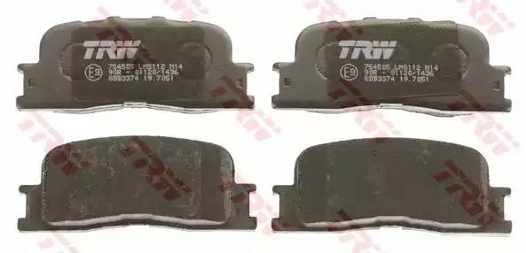 Колодки тормозные TOYOTA Camry (11.01-) задние (4шт.) TRW GDB3374 TRW