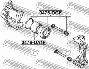 Поршень передн суппорта MITSUBISHI CARISMA DA 1995-2003 0476-DA1F 0476-DA1F FEBEST