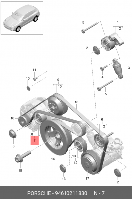 РОЛИК ОБВОДНОЙ 94610211830 PORSCHE
