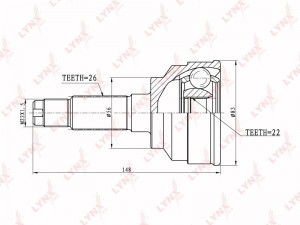 ШРУС наружный MAZDA 323F комплект LYNX CO-4403 LYNXAUTO