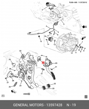 13597428 Датчик положения педали тормоза, Daewoo 13597428 DAEWOO