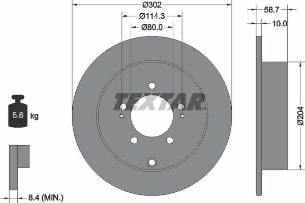 92167003 диск тормозной задний!\ Mitsubishi Outlander 2.4/2.0D/2.2D 07> 92167003 TEXTAR