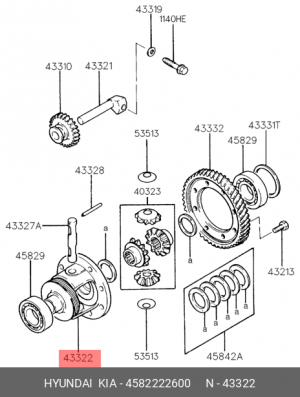 Корпус HYUNDAI Accent (ТагАЗ),Getz (02-) дифференциала МКПП OE 4582222600 HYUNDAI KIA