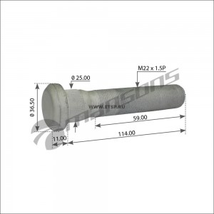 Шпилька колесная задняя [L=114 M22x1.5P D=25.7]  10шт 033.900.529 MANSONS