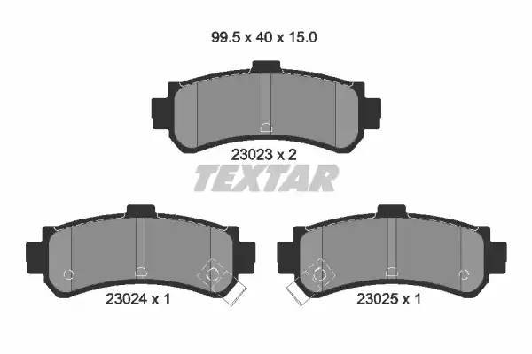 Колодки тормозные NISSAN Almera (95-) задние (4шт.) TEXTAR 2302301 TEXTAR
