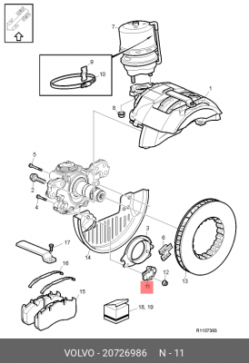 Кронштейн датчика ABS 20726986 VOLVO
