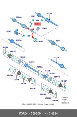 Скоба FORD Focus,Transit подшипника подвесного приводного вала OE 4559309 FORD