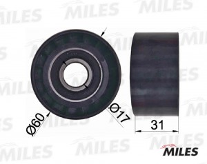 Ролик ремня приводного RENAULT LAGUNA/TRAFIC/OPEL MOVANO/ VOLVO S40 1.8-2.5D (IN AG03071 MILES