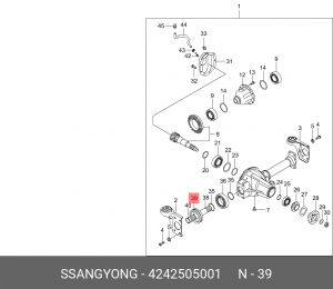 Сальник SSANGYONG Actyon (06-),Kyron (05-),Rexton (02-) ступицы задней наруж.(47 4242505001 SSANG YONG