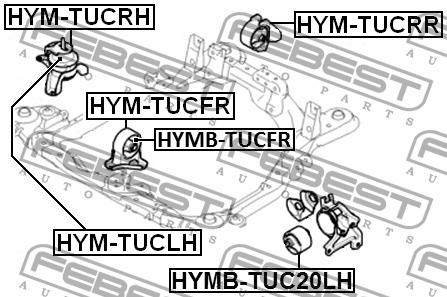 Опора двигателя передняя HYUNDAI TUCSON 2004-2010 HYM-TUCFR HYM-TUCFR FEBEST