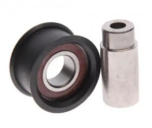 Ролик натяжной ГАЗ-3302 дв.УМЗ-4216 с осью комплект (гладкий) АВТОБОБ 421641308085 AVTOBOB