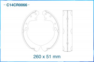 Тормозные колодки задние барабанные C14CR0066 C14CR0066 CWORKS