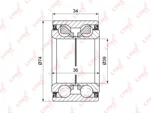 Подшипник ступицы HYUNDAI Elantra,Matrix KIA Spectra,Cerato передней LYNX WB-1322 LYNXAUTO