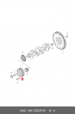 шкив коленвала!\ Audi A3, SEAT Leon, VW Golf IV 1.9TDi 96> 04L105251N VAG