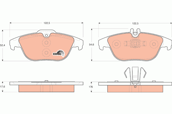Колодки задние MERCEDES W204, X204 GDB1738 GDB1738 TRW