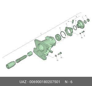Фланец УАЗ коробки раздаточной задний (ОАО УАЗ) 006900180207501 UAZ UAZ