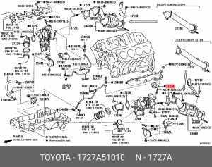 Прокладка 1727A-51010 1727A-51010 TOYOTA