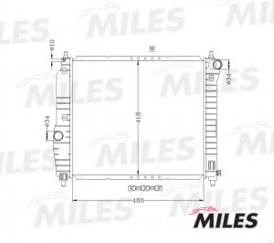 Радиатор (механическая сборка) CHEVROLET AVEO 1.2/1.4 M/T 05-) (NISSENS 61636) A ACRM023 MILES