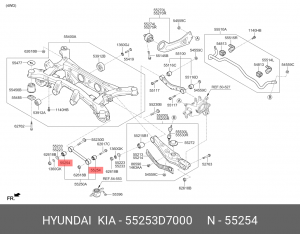 сайлентблок задней цапфы!\ Hyundai Tucso/ IX35 13>, Ford Explorer V 11> 55253D7000 HYUNDAI
