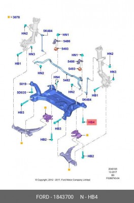 FORD EUROPE, БОЛТ 1 843 700 FORD