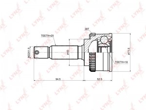 ШРУС наружный к-кт!\ Hyundai Atos 1.0i/1.1i 98-08 CO-3610 LYNXAUTO