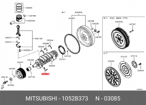 коренной вкладыш! верхний \ Mitsubishi ASX/Lancer/Outlander 1052B373 MITSUBISHI