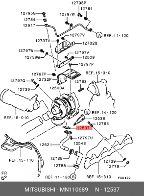 Прокладка трубки возврата масла турбок MITSUBISHI MN110689 MN110689 MITSUBISHI
