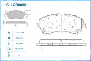 Тормозные колодки передние Low Metallic C11CR0055 C11CR0055 CWORKS