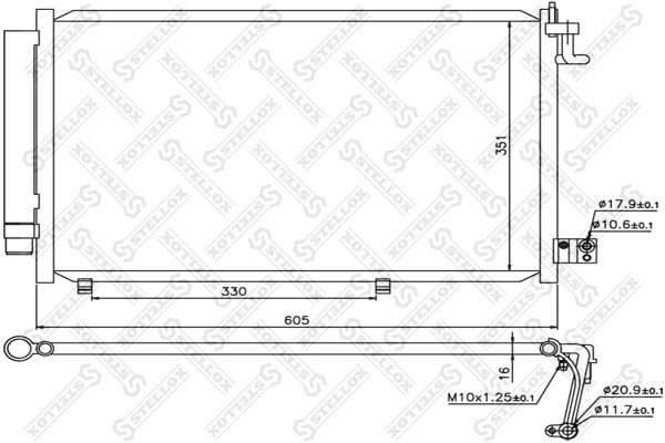 радиатор кондиционера!\ Ford Fiesta 1.25-1.6i 16V/1.4TDCi 08> 10-45697-SX STELLOX