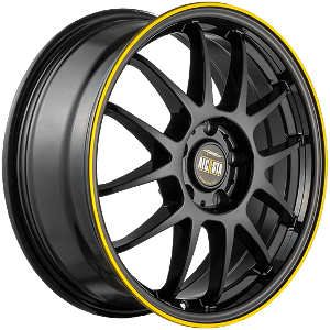 Alcasta M26 15.0 / 6.0J PCD 5x105.00 ET 39.00 ЦО 56.60 Литой / Черный с желтой п 9123737 ALCASTA