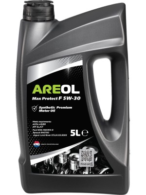 AREOL Max Protect F 5W-30 (5L) масло моторное! синт ACEA A5/B5, API SL/CF, FORD  5W30AR017 AREOL