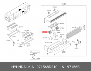 Крыльчатка мотора отопителя салона 971568D210 HYUNDAI KIA