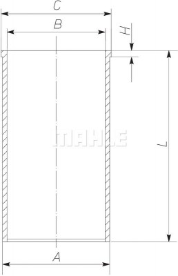 Гильза цилиндра ДВС D0824/0826; D0836LF01...05/41/44/LOH01...03/40/41 Euro3;; D0 227 WT 39 00 MAHLE KNECHT