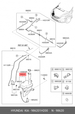 KIA CEED (2007>) до 2010, под датчик уровня 986201H200 HYUNDAI KIA