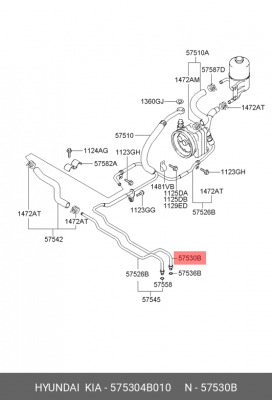 шланг ГУР\ Hyundai H100 97> 575304B010 MOBIS