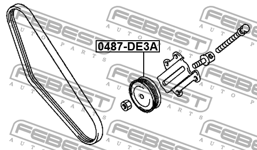 Ролик натяжной MITSUBISHI PAJERO IV/MONTERO V87W/V97W (06- ) 0487-DE3A 0487-DE3A FEBEST