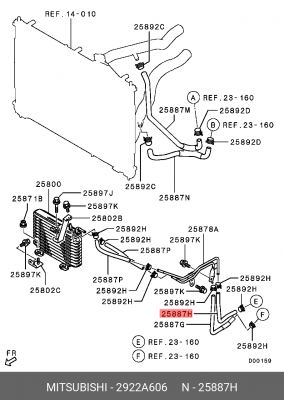 патрубок системы охлаждения!\ Mitsubishi Outlander 2922A606 MITSUBISHI