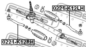 Наконечник рулевой левый NISSAN MICRA K12 0221-K12LH 0221-K12LH FEBEST