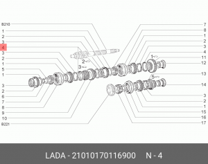 Шайба ВАЗ-2101-2107 упорная вала вторичного КПП АвтоВАЗ 21010170116900 LADA VAZ