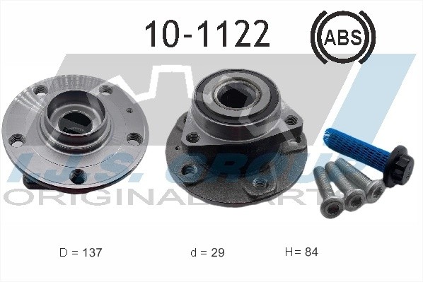 к-кт подшипника ступ. пер. +ступицей!\ Audi A3, Scoda Octavia,VW Golf 5 05> 3 do 101122 IJS GROUP