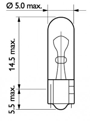 Лампа 24V WB T5 2W W2x4.6d PHILIPS 13974CP PHILIPS