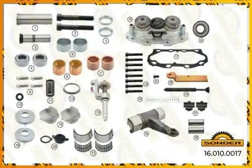 Аналог 16996 РМК суппорта Meritor Elsa195/225 Radial полный комплект  (нажимная  160100017 SONDER