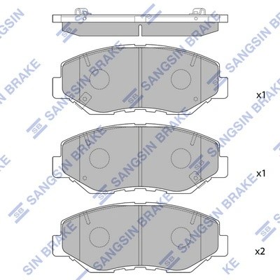 Колодки тормозные HONDA CR-V II/ELEMENT 02- передние SP1237 SP1237 SANGSIN