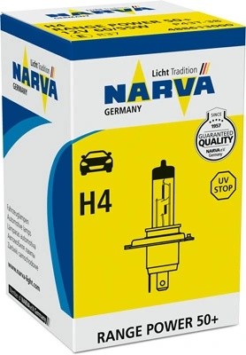 Лампа 12V H4 60/55W P43t-38 +50% Range Power 50+ NARVA 488613000 NARVA