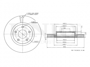 Диск тормозной передний BRD-20316 UNIO